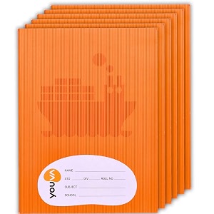navneet youva  full bound with hard cover  brown note book for school students  155 cm x 188 cm  red amp blue with gap  172 pages  pack of 6