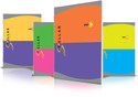 NAVNEET Youva Stellar Attractive Cover Long Book For Students, Pack of 4, Assorted A4 Notebook Single Rule 140 Pages