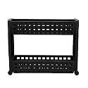 NAVRANG 2 Layer Multipurpose Kitchen Storage Slim Rack with Wheels for Home, Office, Bedroom and Bathroom (2 Shelf, Black)