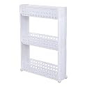 NAVRANG 3 Layer Multipurpose Kitchen Storage Slim Rack with Wheels for Home, Office, Bedroom and Bathroom (3 Shelf, White)