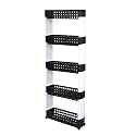 NAVRANG 5 Layer Multipurpose Kitchen Storage Slim Rack with Wheels for Home, Office, Bedroom and Bathroom (5 Shelf, Black &amp; White)