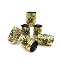 NAVRANG Drinking Glass Meenakari Glass Serving Glass Set Golden Colour (220 Ml Each) Return Gifts