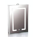 Stainless Steel Cabinet with LED Mirror Soft Closing Door 14x20 Silver