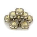 NAVRANG Stainless Steel Container Meenakari Storage Box Ganesh Ji Design Return Gifts Laddu Box (Pack Of 8, Golden)
