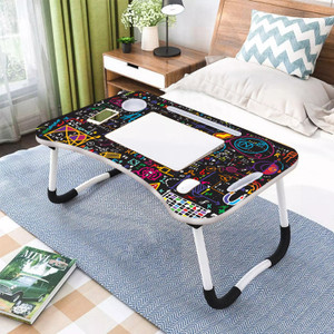 navrangi foldable multipurpose laptop table wood portable laptop table finish color - black pre assembled