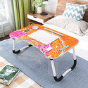 NAVRANGI Foldable multipurpose Laptop Table Wood Portable Laptop Table (Finish Color - Orange, Pre Assembled)