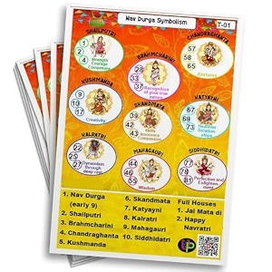 navratri theme tambola tickets  navdurga symbolism housie tambola themed bingo game kitty party theme housie tickets  english  for family amp friends set of 15 tickets