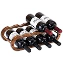 Navtcow Wine Rack and Water Bottle Organizer 2 in 1 for Cabinet and Countertop - Adjustable in 2 Sizes (Acacia Wood 2 Tier)