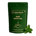 Navvayd Organic Mint White Tea, With Peppermint &amp; Spearmint, Loose Leaf -Enjoy Hot or Cold (100 Gm)
