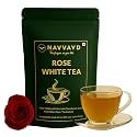 Navvayd Organic Rose White Tea, With Real Rose Petals, Loose Leaf (100 Gm)