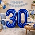 Navy Blue Balloon Number 5, 40 Inch Large Self Inflating Foil Mylar Number Balloons 0-9 for Boys Women, Dark Royal Blue Digital 5 Helium Balloon for Men 5th Birthday Decorations Graduation 2025 Party