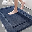 Navy Blue Bathroom Rugs 36"x24", Ultra Soft Plush Fluffy Microfiber Absorbent Bath Mat, Non-Slip Backing, Machine Washable Bath Mats for Bathroom Floor, Tub and Shower, Home Decor