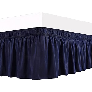 navy blue bed skirt wrap around 600 microfiber with easy fit with 153939 inch tailored drop - shrinkage and fade resistant with microfiber 153939 bed skirt full size 543939 x 803939