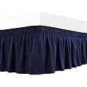 Navy Blue Bed Skirt Wrap Around 600 Microfiber with Easy Fit with 15'' Inch Tailored Drop - Shrinkage and Fade Resistant with Microfiber 15'' Bed Skirt, Full Size [54'' x 80'']