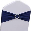 Navy Blue Chair Sashes 50 Pack, Spandex Dark Blue Chair Bows for Wedding Birthday Party Reception Banquet Event Decor (50 Pieces, Navy Blue)