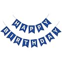 Navy Blue Happy Birthday Banner Sign Happy Birthday Bunting Banner Garland for Men Boy Baby Kids 1st Birthday Tea Party Decorations Bunting Flag Birthday Party Supplies