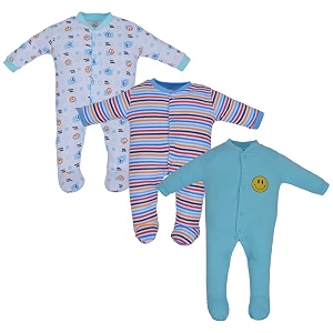 navy zone baby multi-color long sleeve romper sleep suit for boys and girls unisex combo pack pack of 3