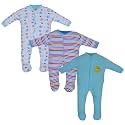 Navy Zone Baby Multi-Color Long Sleeve Romper, Sleep Suit for Boys and Girls Unisex Combo Pack (Pack of 3)