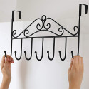 Navya Enterprise Over The Door Hanger with 7 Hooks for Clothes Purses Towel Scarf Belt Hat etc. Metal Hanging Rack Organizer NO Hole Drilling Require Door Hanger