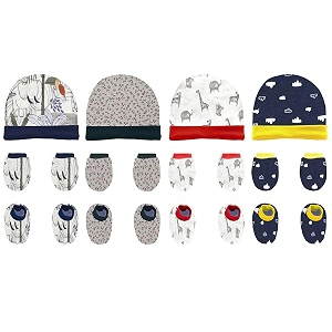 Newborn Baby Cotton Cap Mitten Booties
