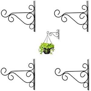 nayab artistic flower design pot hanging planter basket for vertical garden railings balcony amp fence  set of 3 black