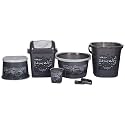Nayasa Funk Plastic Bathroom Bathing Pc with Bucket, Mug, Deep Bucket, Crown Patla, Dustbin and Soap Dish (Grey), Set of 6