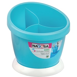 nayasa jerry plastic cutlery stand blue