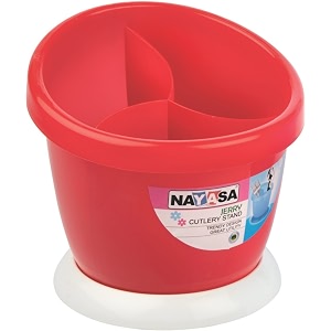nayasa jerry plastic cutlery stand red
