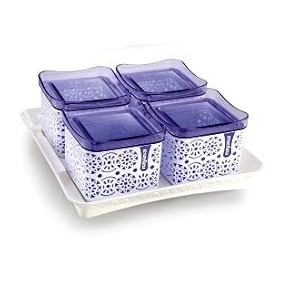 nayasa plastic container - 540 ml 4 pieces blue