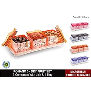 nayasa plastic container - 540 ml 4 pieces orange