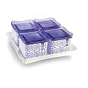 Nayasa Plastic Container - 540 ml, 4 Pieces, Blue