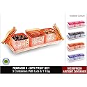 Nayasa Plastic Container - 540 ml, 4 Pieces, Orange