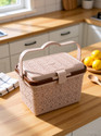 NAYASA Plastic Flower Picnic Basket with lid