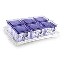 Nayasa Romano Plastic Dry Fruit Container - 540 ml, 6 Pieces, Blue