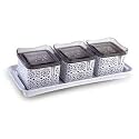 Nayasa Romano Plastic Dry Fruit Container Square by Bansal Group (540 ml, Pack of 3, Grey)