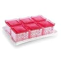 Nayasa Romano Plastic Dry Fruit Container - 540 ml, 6 Pieces, Pink