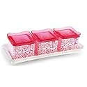 Nayasa Romano Plastic Dry Fruit Container - 540 ml, 3 Pieces, Pink