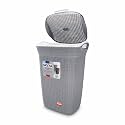 Nayasa Rope 54 Liters Plastic Laundry Basket for Clothes with Lid | Laundry Bag for Clothes | Laundry Basket Plastic | Clothes Basket | Multipurpose Basket for Storage | Grey