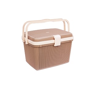 nayasa rope picnic basket rectangular storage basket with lid light brown ideal for picnics shopping and baby cloth storage