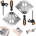 NAYE Right Angle Clamp,90 Degree Corner Clamps for Woodworking Jigs,Wood Clamps for Cabinet Frame Drawer,4" Quick Grip Bar Clamps Wood Working Accessories Included