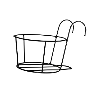 nayra metal black color hanging flowerplants pot holder railing potted plant stand for home balcony dcorand garden black set of 1