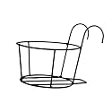 NAYRA Metal Black Color Hanging Flower/Plants Pot Holder Railing Potted Plant Stand for Home Balcony Décorand Garden, Black Set Of 1