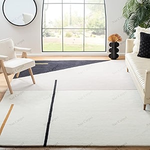 handmade geometrical pattern woollen rugs 1 inch thick pile4x6 feet color multi