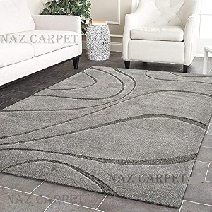 handmade geometrical pattern woollen rugs 1 inch thick pile 5x5 feet square color multi