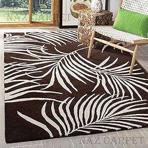 handmade geometrical pattern woollen rugs 1 inch thick pile 6x6 feet round color multi