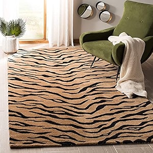 handmade geometrical pattern woollen rugs 1 inch thick pile 6x9 feet color multi