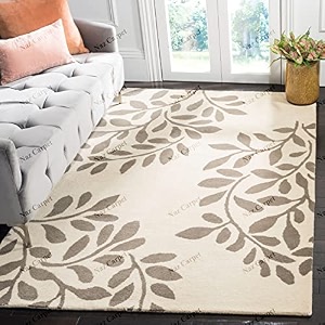 handmade geometrical pattern woollen rugs 1 inch thick pile 9x12 feet color multi