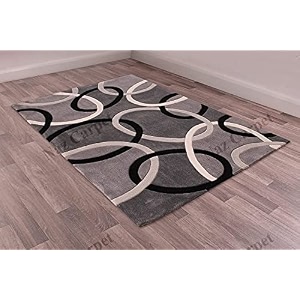 handmade geometrical pattern woollen rugs 1 inch thick pile 5x5 feet square color multi