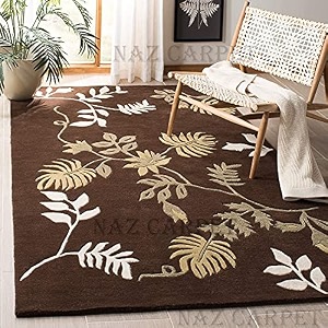 handmade geometrical pattern woollen rugs 1 inch thick pile 3x6 feet color multi