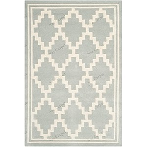handmade geometrical pattern woollen rugs 1 inch thick pile 7x7 feet square color multi